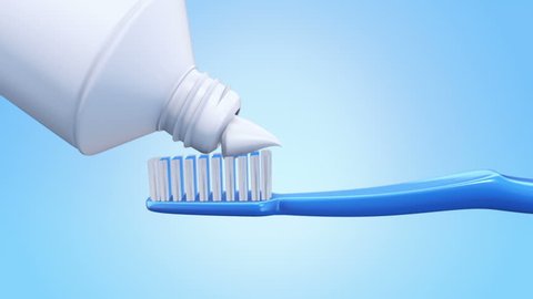 Animation Squeezed Toothpaste On Toothbrush Animation Stock Footage ...