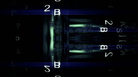 Video Background 2159: Abstract digital data forms pulse and flicker (Loop).