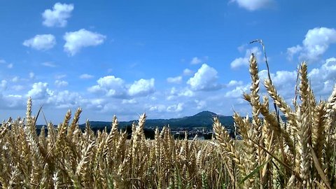Panoramic view toe the emperor hill Hohenstaufen in a time lapse