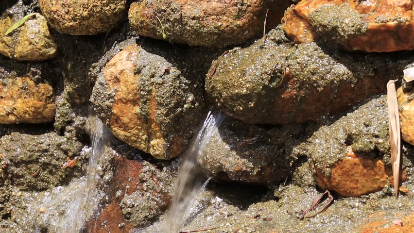 mini waterfall in park