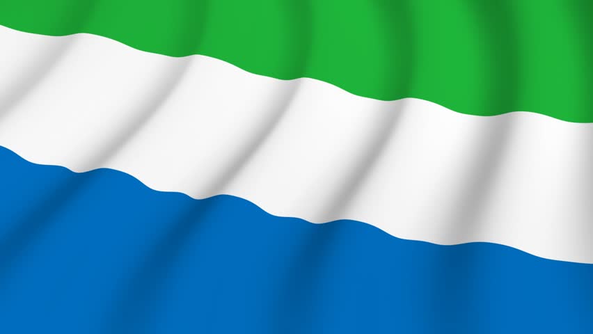 Waving national flag of Sierra Leone