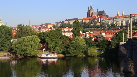 Prague Castle and Vltava River in Prague