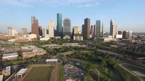 Drone shot of Downtown Houston