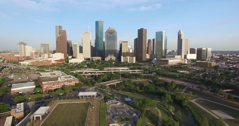 Drone shot of Downtown Houston