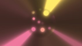 A motion graphic video animation clip with a disco ball eminating different coloured beams of light.