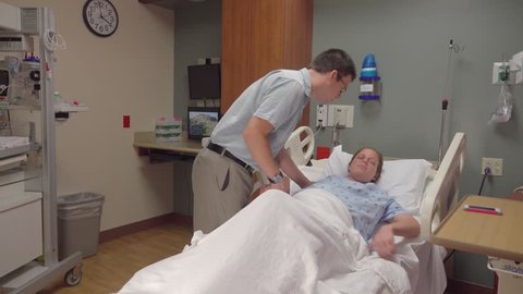 Man Trying Get Pregnant Wife Comfortable Stock Footage Video (100%