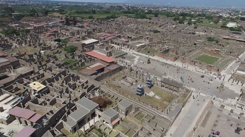 Aerial View of Ruins of Pompei, Italy