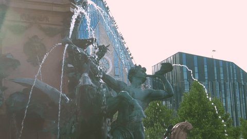 Mendebrunnen. Fountain in Leipzig,Germany