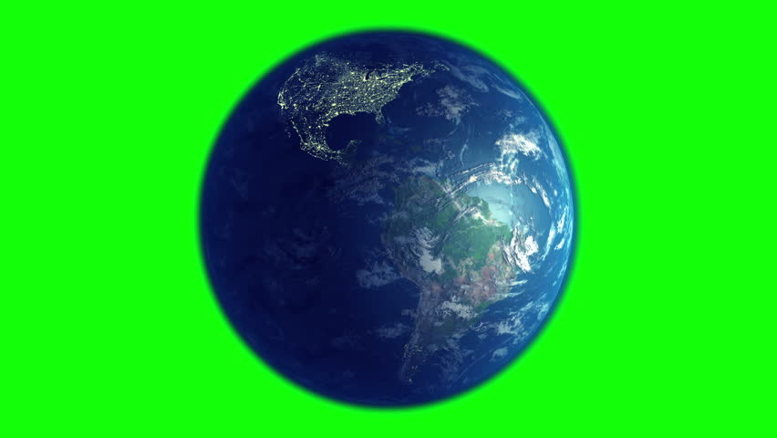 earth's rotation on green background seamless Stock Footage Video (100% ...