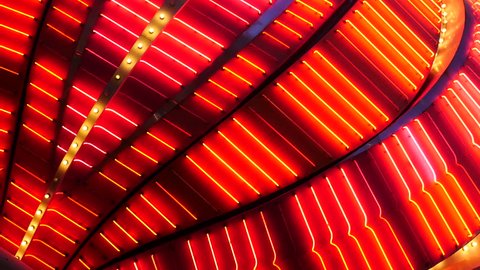 Red Neon Las Vegas Casino Sign at Night - Circa July 2016