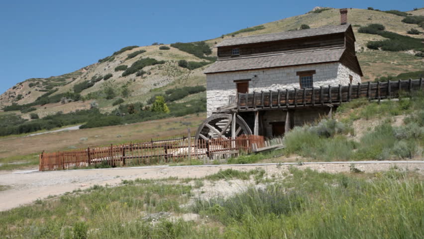 Historic buildings  This is The Place Heritage Park in salt Lake City. Volunteers demonstrate pioneer work in authentic conditions for spectators.