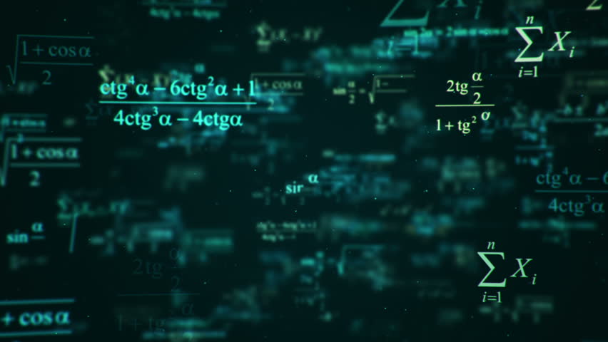 Animation of typing mathematics and physics formulas in abstract digital space. Animation of seamless loop. | Shutterstock HD Video #18115264