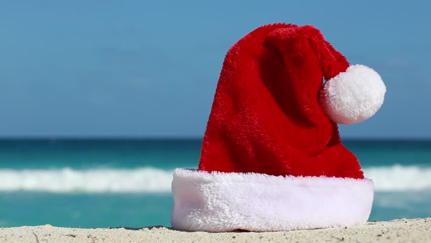 Stok Santa Hat White Sandy Beach On 