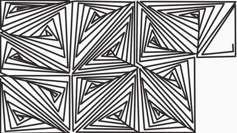 Continuous line art doodle drawings abstract background.