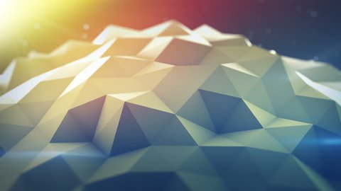 Polygonal shape vibrating. Abstract geometrical modern background. Semless loop 3D render smooth animation 4k UHD (3840x2160)
