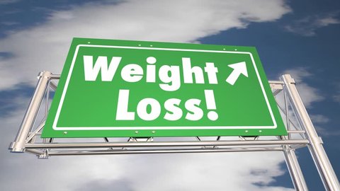 Weight Loss Diet Lose Fat Road Freeway Sign 3d Animation
