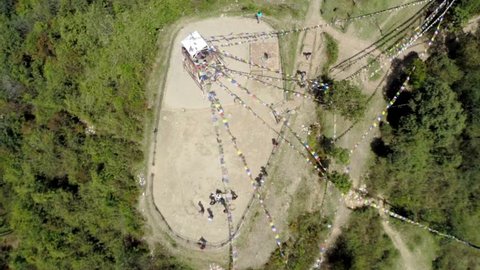 NAGARKOT, NEPAL - CIRCA April 2015: Nagarkot View Tower drone footage in Nepal