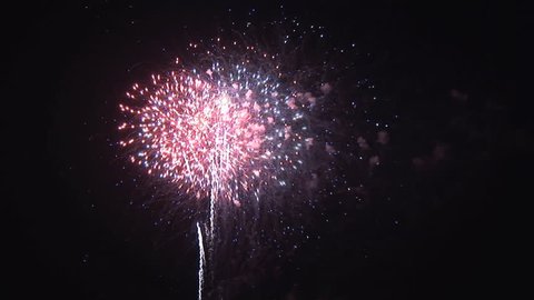 HD Fireworks Display Circa 2016: Spectacular 4th of July Fireworks Display against and empty sky and background. Filmed us a Sony EX-3 in full 1920*1080 native resolutions.