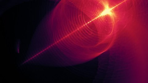 Fantastic space wave object in motion, glowing energy rays, HD 1080p video animation