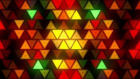 Flashing disco triangle LEDs wall VJ loop for live stage visuals, fashion, events, party, night clubs, concerts, projections, show, exhibitions. Seamless and ready for use in any audiovisual software.