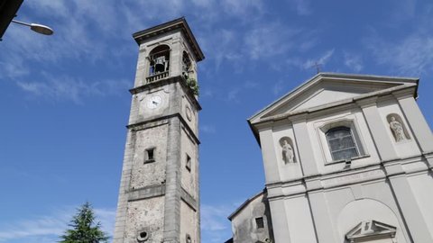 in italy  sumirago  ancient   religion  building    for catholic and clock tower