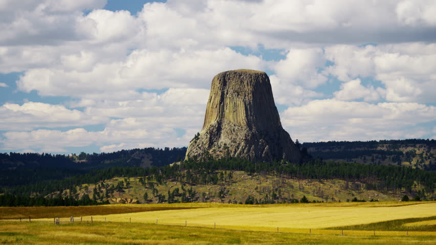 view devils tower wyoming black hills Stock Footage Video (100% Royalty ...