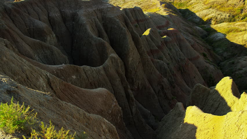 Badlands view of arid desert mountain scenery USA