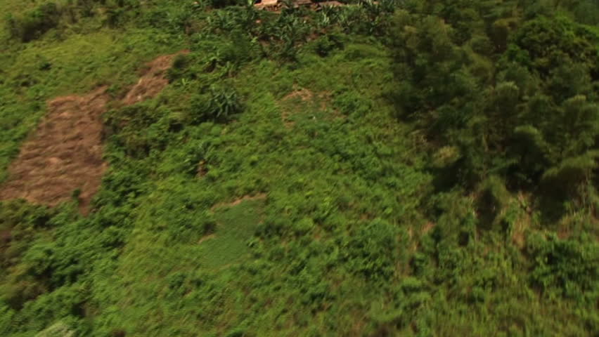 HD: Flyby of jungle village in the Philippines