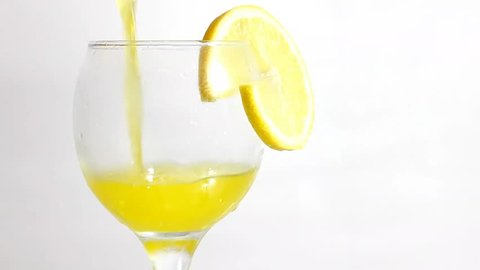 Nature Lemon Juice in Whitescreen. FHD. Stockvideó