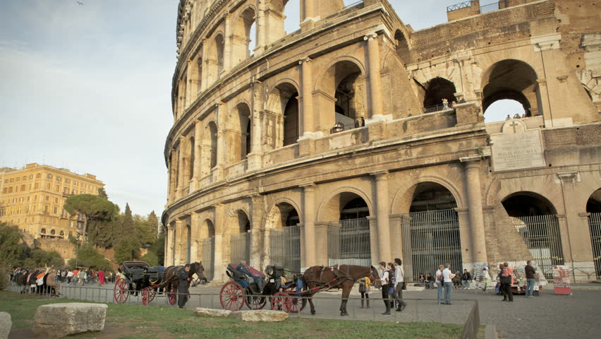 ROME, ITALY - OCTOBER 25 (Timelapse): Timelapse of Colosseum on 25th of October,
