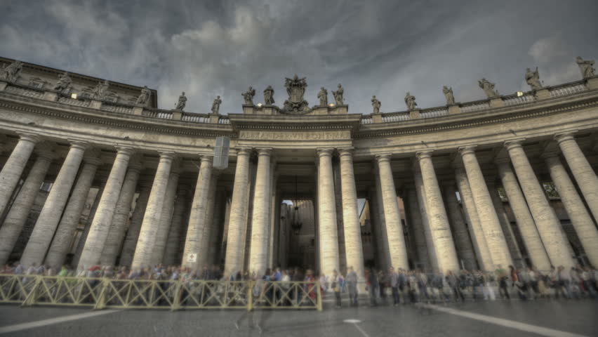 Timelapse of St. Peter's Square at the Vatican fisheye