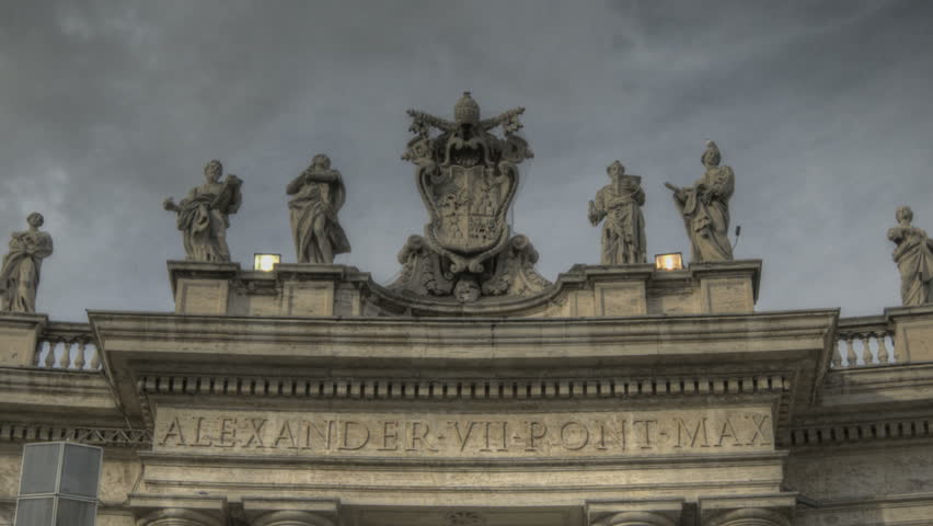 Timelapse of St. Peter's Square at the Vatican fisheye