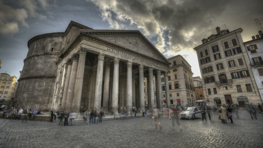 ROME, ITALY - OCTOBER 26: (High Dynamic Range Timelapse View)  Pantheon on