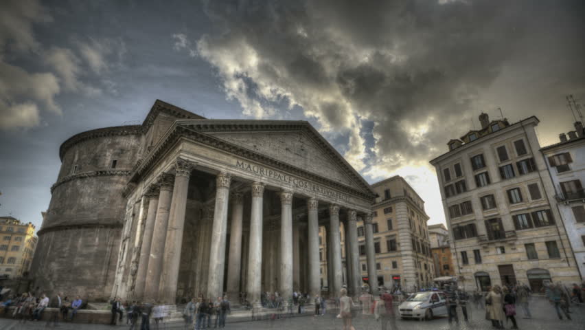 ROME, ITALY - OCTOBER 26: (High Dynamic Range Timelapse View)  Pantheon on