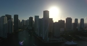 Aerial video 4K of Miami downtown