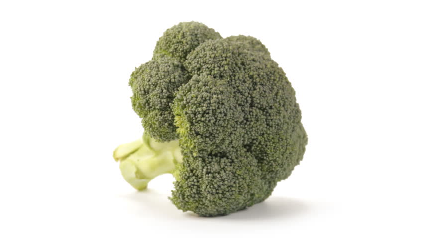 Broccoli, or calabrese,  head rotating