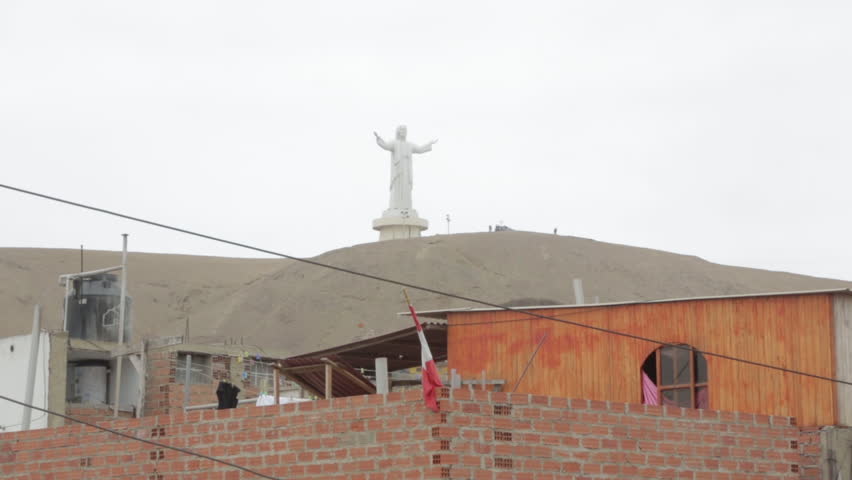 Cristo del Pacifico statue of Jesus in Lima, Peru