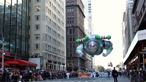 NEW YORK CITY, NY - NOVEMBER 24: Buzz Lightyear Balloon in Macy's 85th Annual Thanksgiving Day Parade on November 24, 2011 in New York City, New York. 