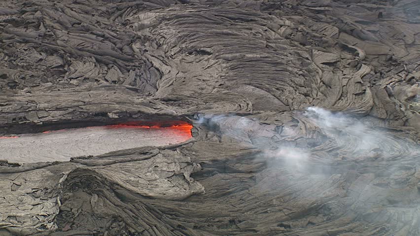 Aerial of lava flow, Kilauea Volcano, Big Island, Hawaii