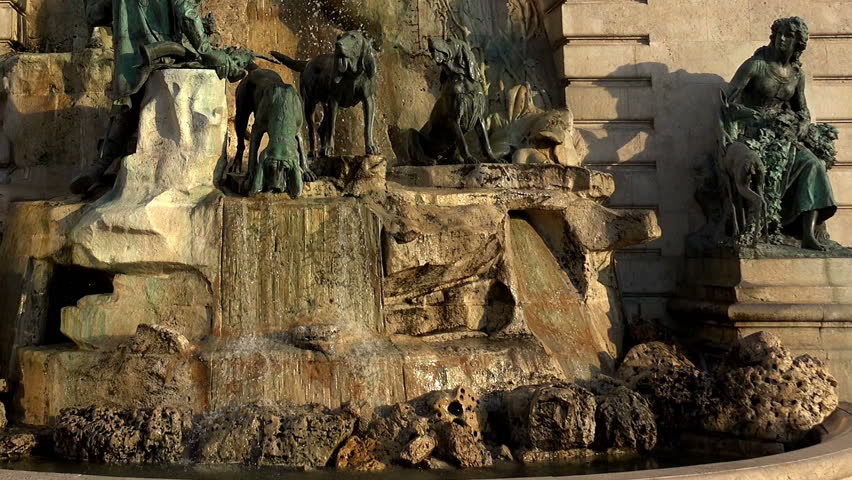 Buda castle Matthias fountain. Hungary.
