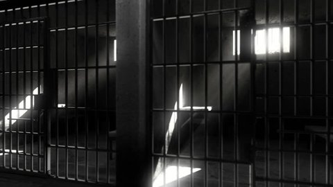 Prison cells. Black white verison. Looped animation
