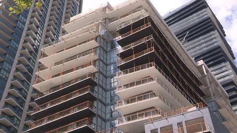 Toronto, Ontario, Canada July 2016 Highrise condo buildings under construction in hot Toronto real estate market
