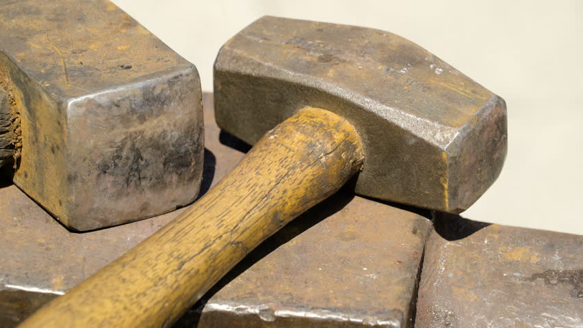 An old hammer on display outside it is used in the old times to do the hammering