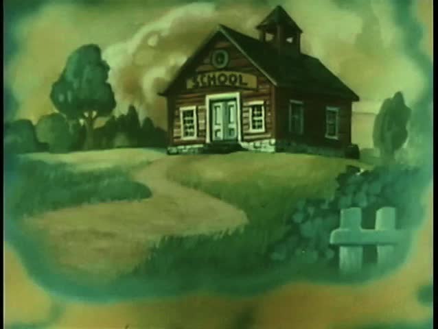 Schoolhouse burning down