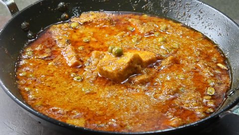 Plated Paneer butter masala in a kadhai