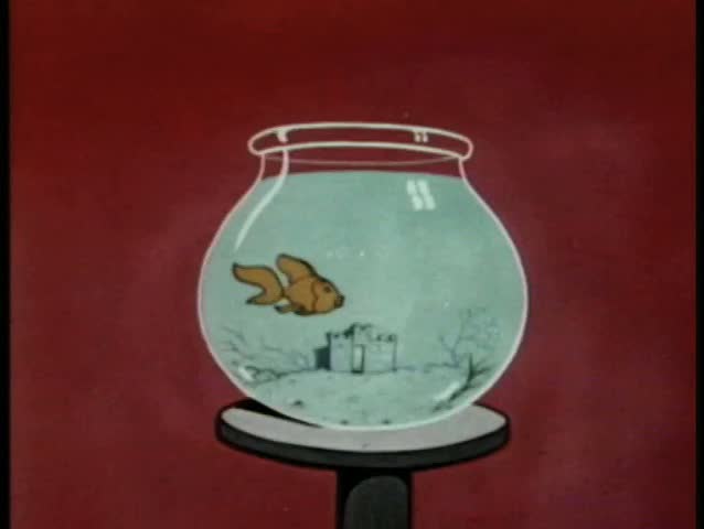 Goldfish swimming in a fishbowl
