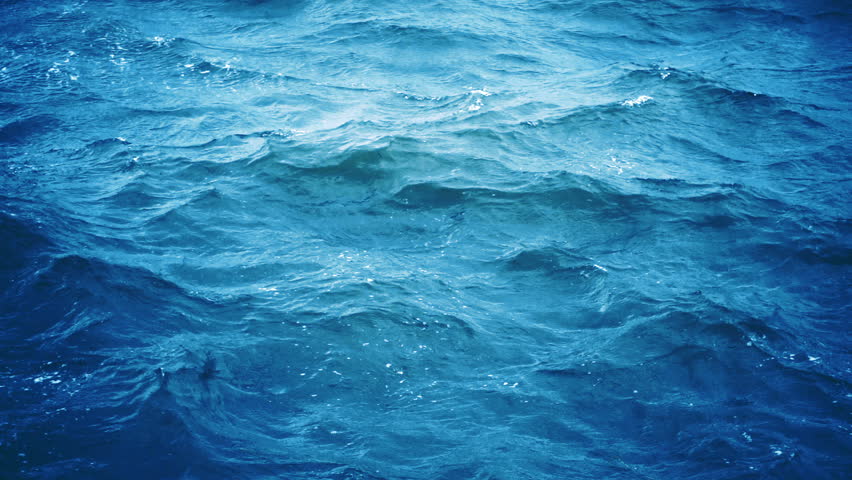 Agitated Blue Ocean Waves Texture Stock Footage Video (100% Royalty