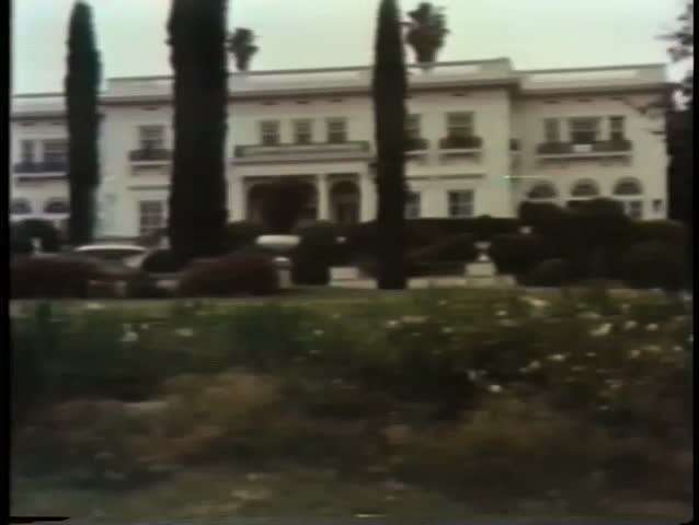 Wide shot of mansion