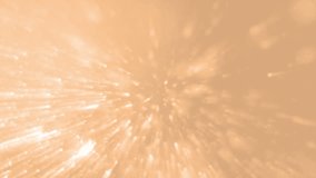 Background gold with rays in space.Waves with orange rays and particles. Abstract motion background. VJ Seamless loop.