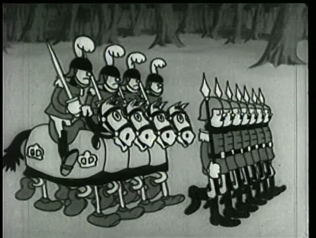 Small group of marching soldiers